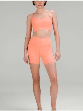 Lululemon Align High Rise Spandex Shorts 6” Sunny Coral Size 4